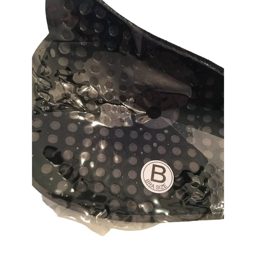 Lot of 7 Cup Size B Strapless Self Adhesive Silicone Bra Reusable Backless Black